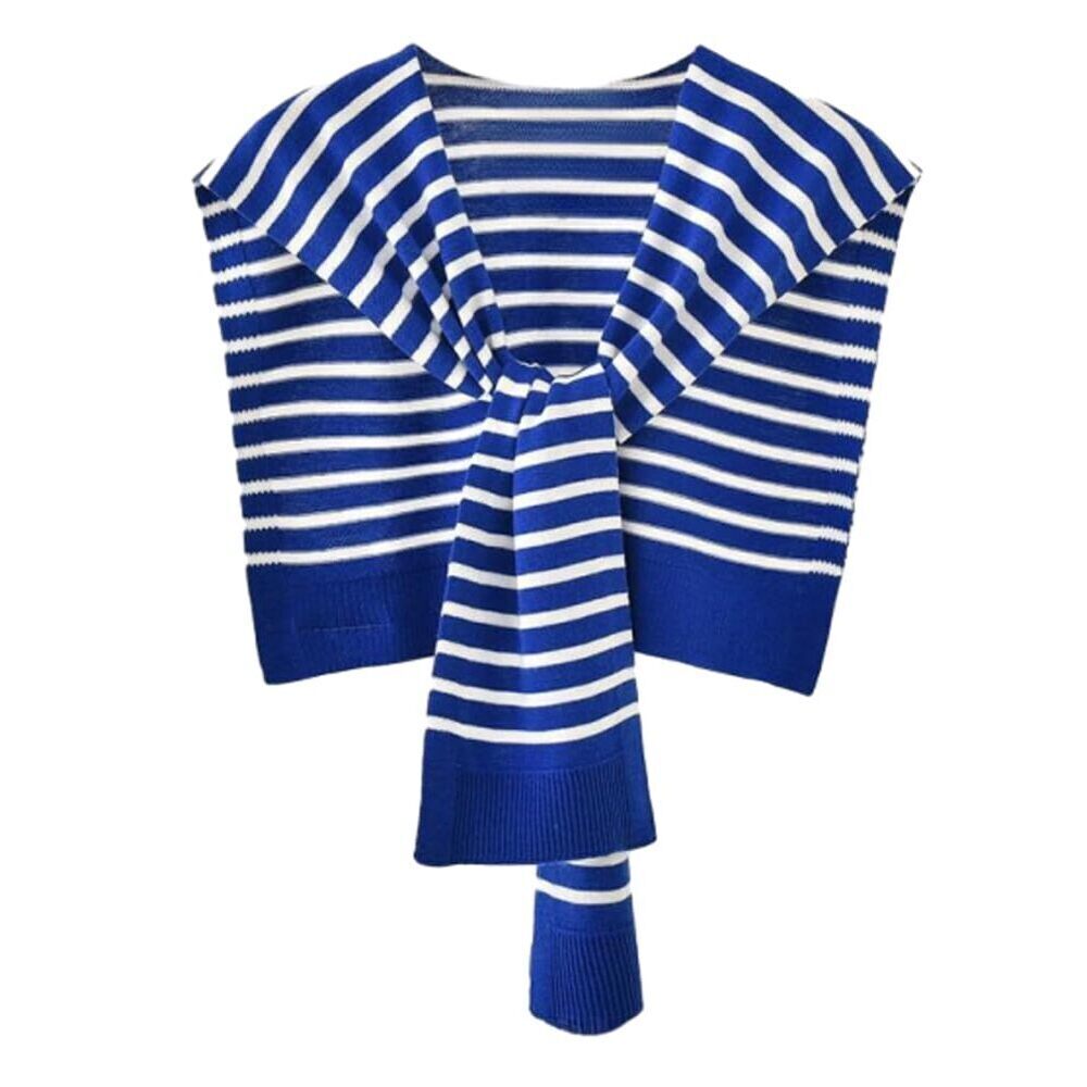 2547 Womens Striped Pashmina Shawls And Wraps Knitted Sweater Casual Shawl